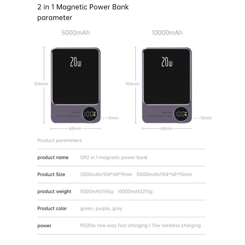 Magnetic PowerBank 5000/10000mAh