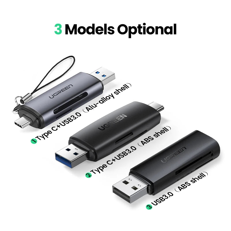 UGREEN Card Reader USBA and USB C to SD MicroSD