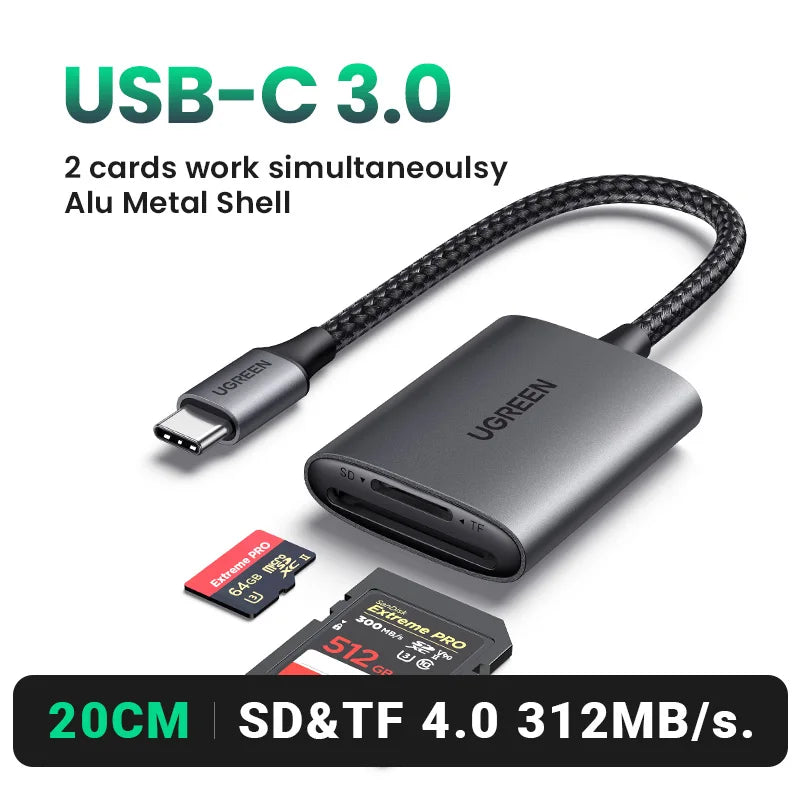 UGREEN Card Reader USBA and USB C to SD MicroSD